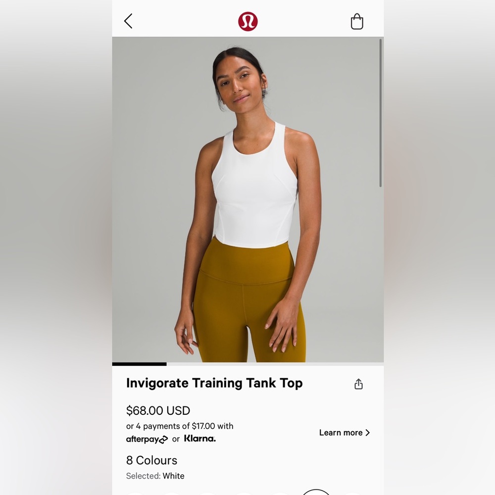 Lululemon Invigorate Training Tank